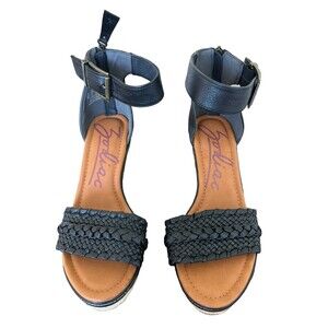 Zodiac Women Espadrille Wedge Ankle Strap Sandal Sabeen Size US 8M Black